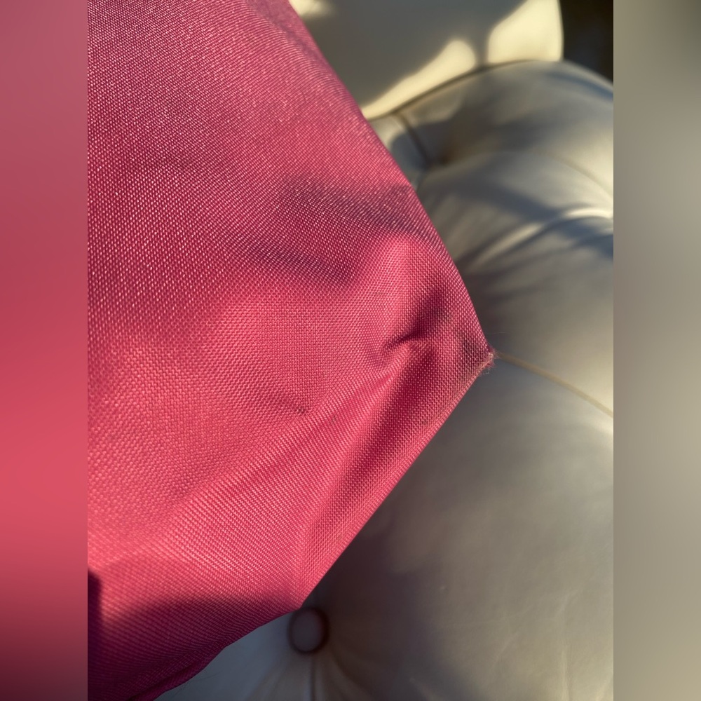 Longchamp Le Pliage Original Medium Tote Hot Pink Magenta Nylon Brown Leather - Picture 4 of 16